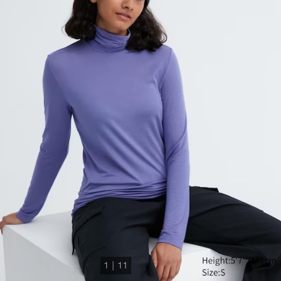 NWT Uniqlo HEATTECH Ultra Light Turtleneck Long Sleeve Top - Picture 1 of 6